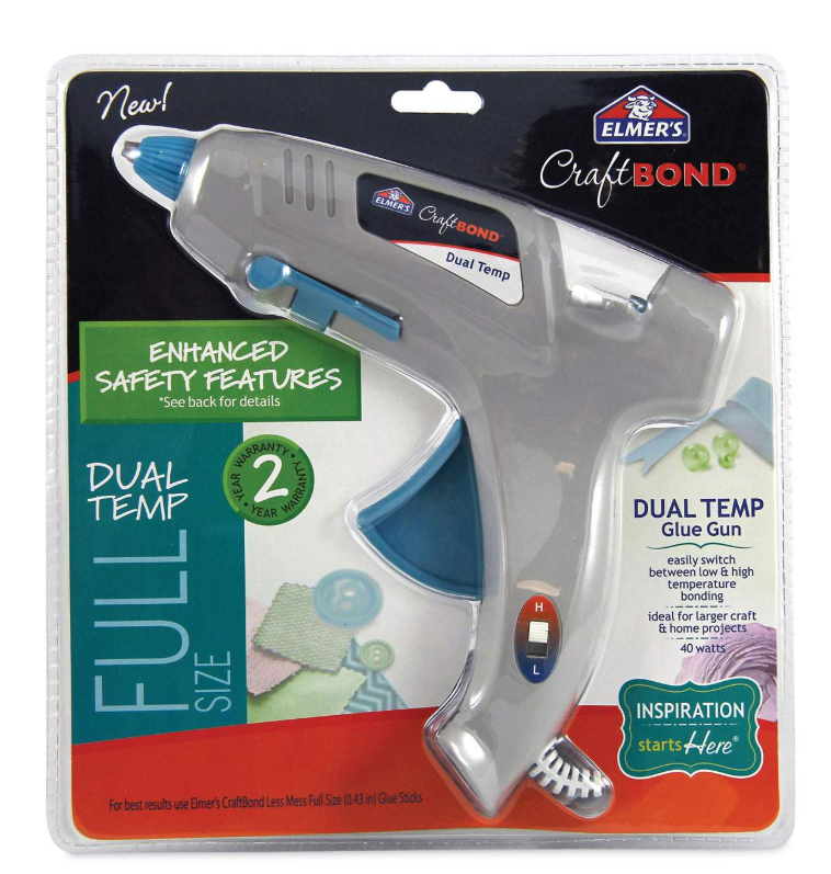 Elmer's CraftBond Glue Gun, 40 W, Blue/Gray